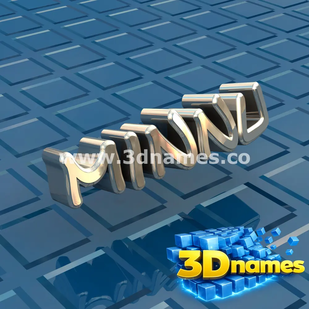 minnu in Blue Bling style - 3D name wallpaper