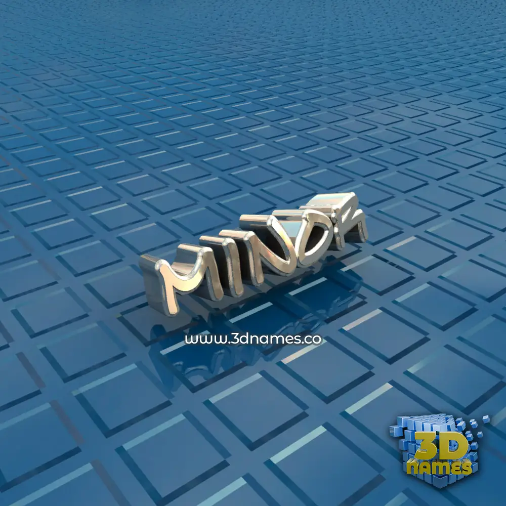 minor in Blue Bling style - 3D name wallpaper