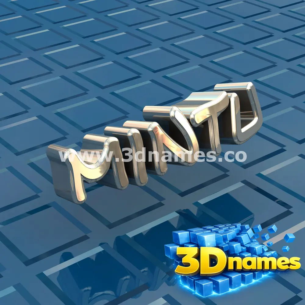 mintu in Blue Bling style - 3D name wallpaper