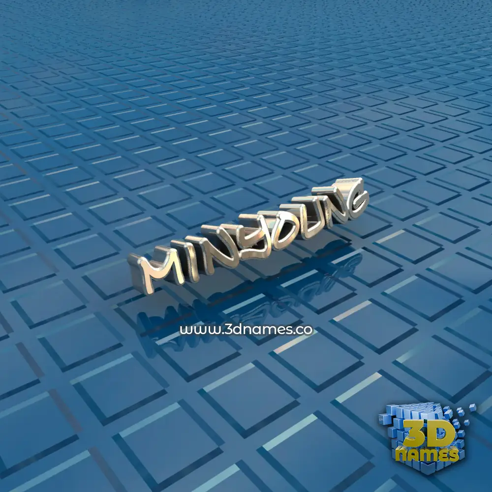 minyoung in Blue Bling style - 3D name wallpaper
