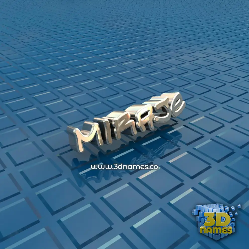 miraje in Blue Bling style - 3D name wallpaper