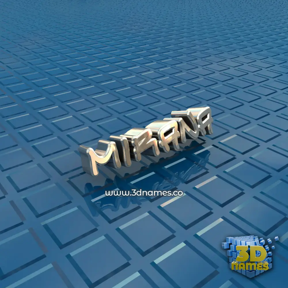 mirana in Blue Bling style - 3D name wallpaper