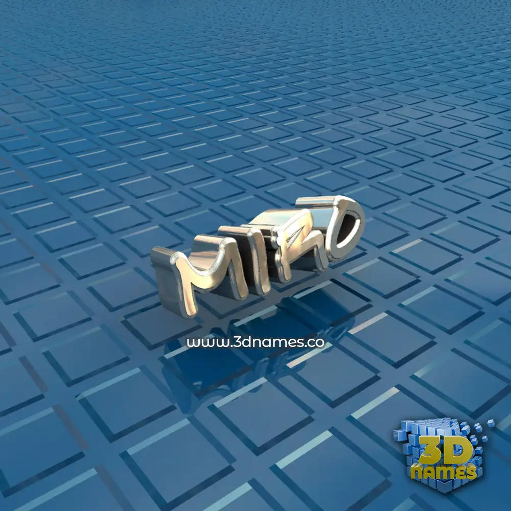 miro in Blue Bling style - 3D name wallpaper