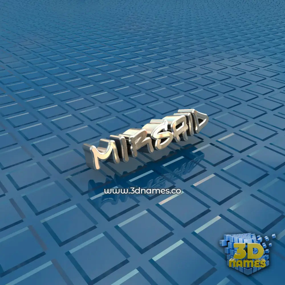 mirsaid in Blue Bling style - 3D name wallpaper