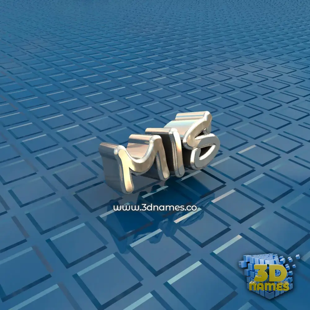 mis in Blue Bling style - 3D name wallpaper