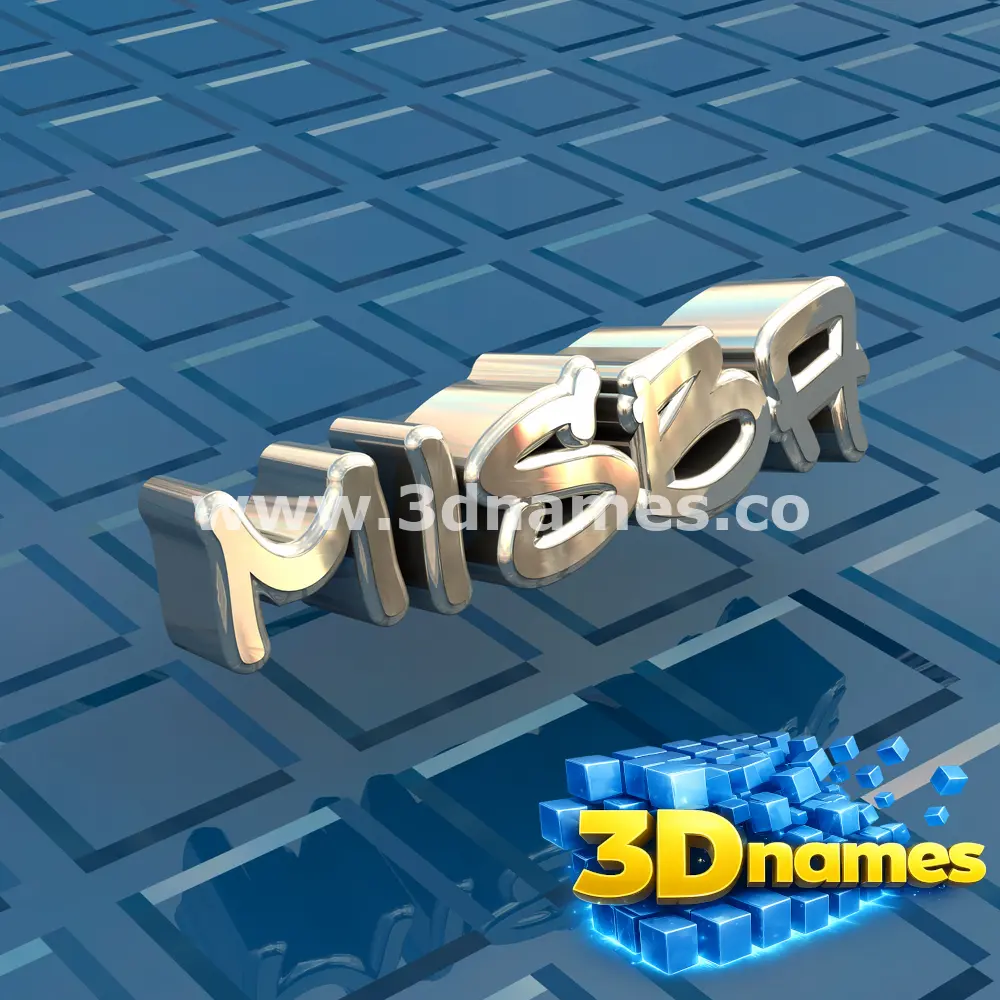 misba in Blue Bling style - 3D name wallpaper