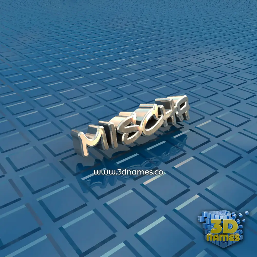 mischa in Blue Bling style - 3D name wallpaper