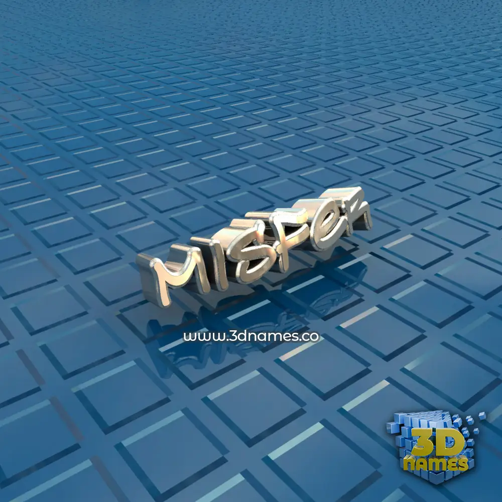misfer in Blue Bling style - 3D name wallpaper