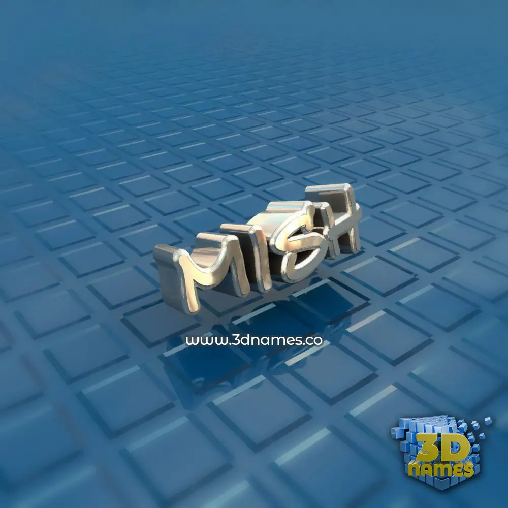 mish in Blue Bling style - 3D name wallpaper