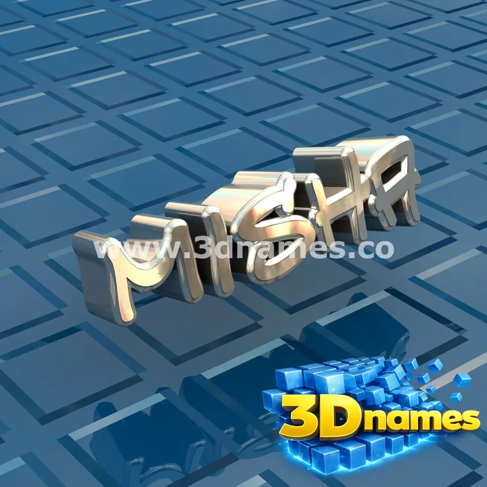 misha in Blue Bling style - 3D name wallpaper