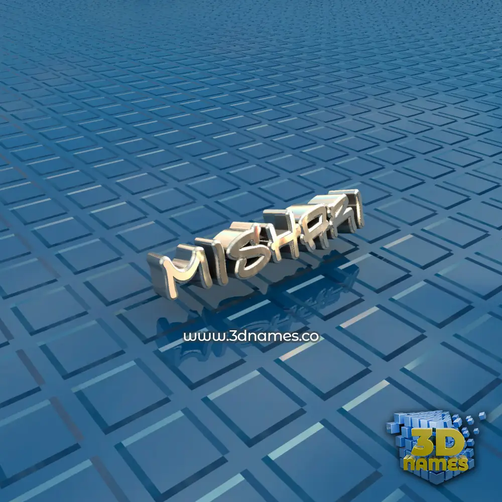 mishari in Blue Bling style - 3D name wallpaper