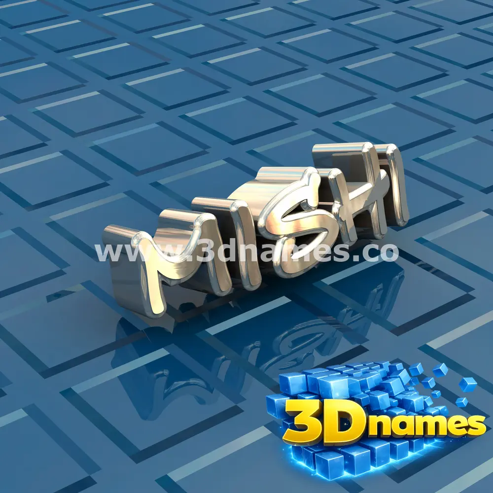 mishi in Blue Bling style - 3D name wallpaper