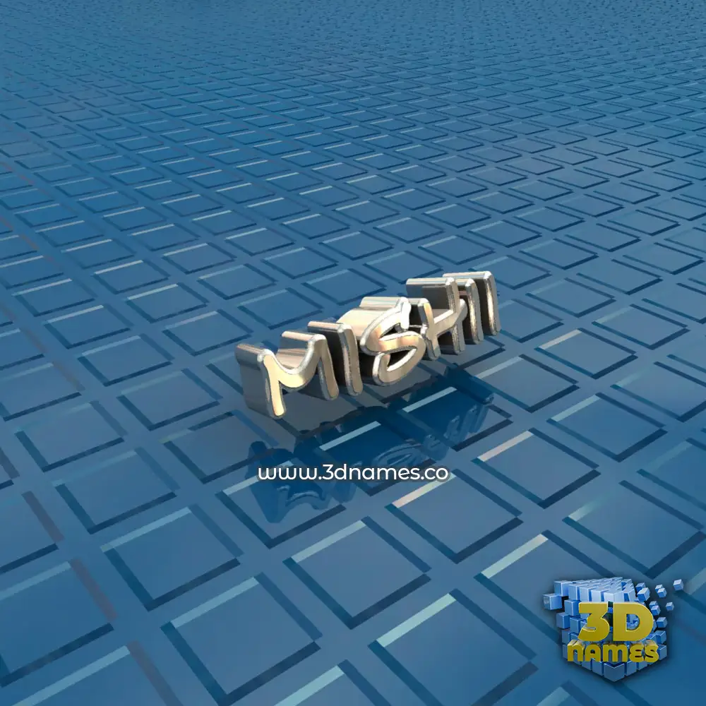 mishii in Blue Bling style - 3D name wallpaper