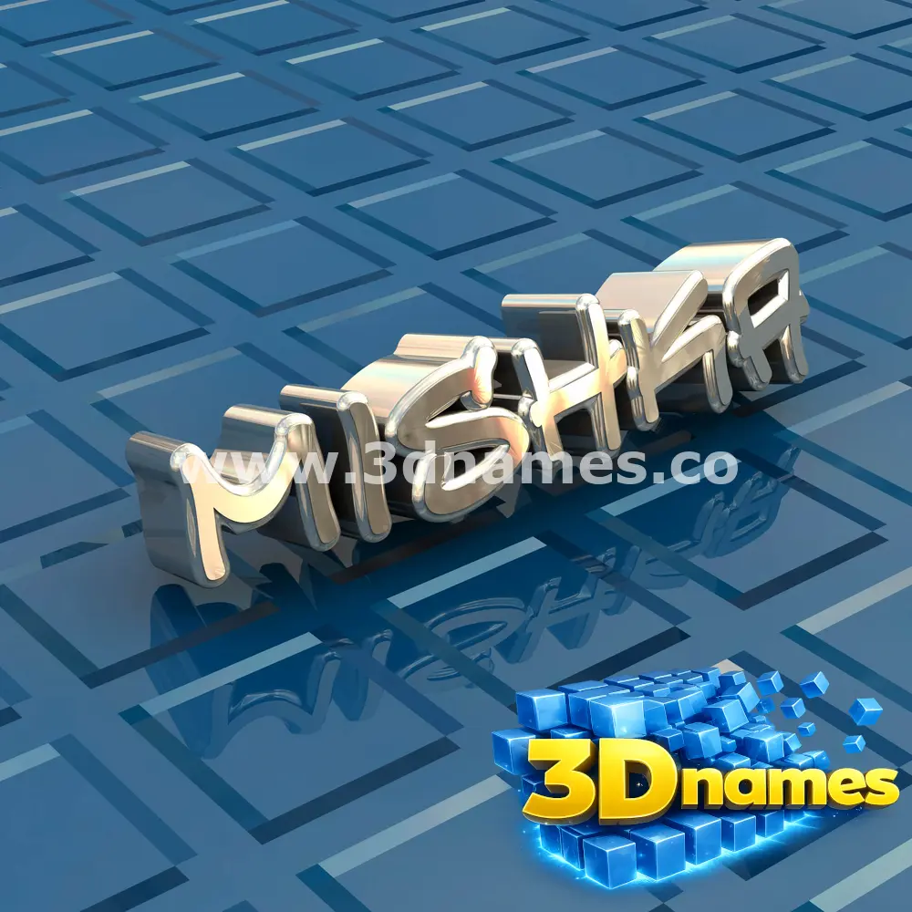 mishka in Blue Bling style - 3D name wallpaper