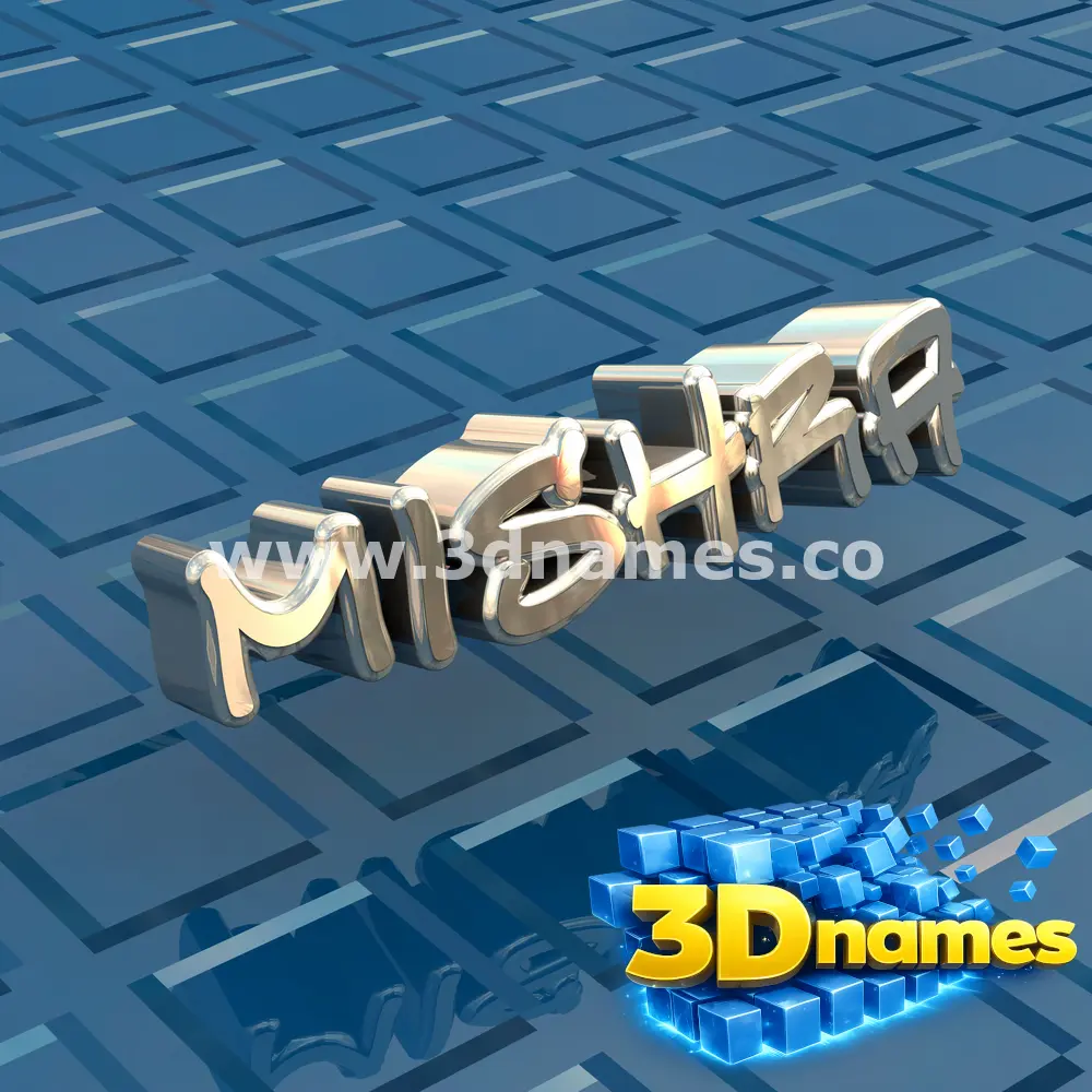 mishra in Blue Bling style - 3D name wallpaper