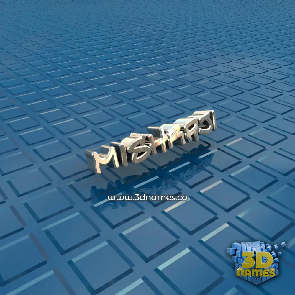 mishraji in Blue Bling style - 3D name wallpaper