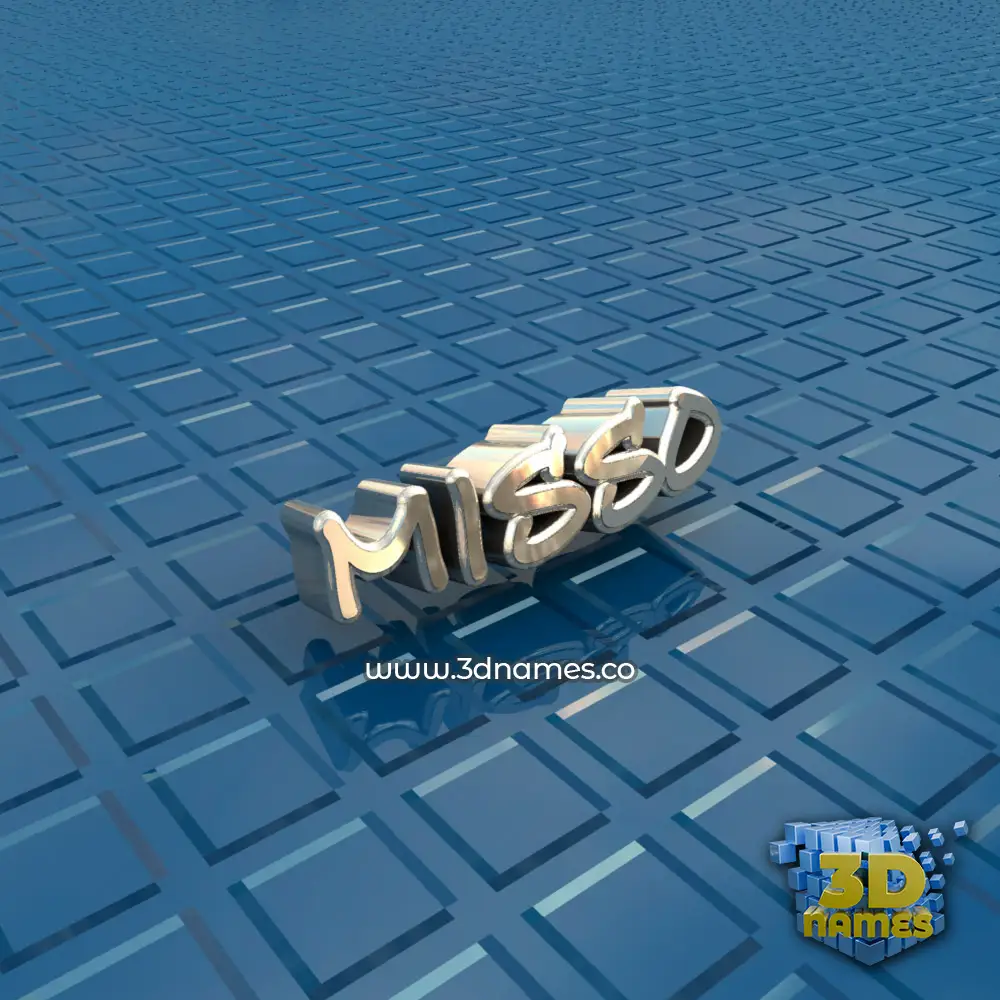 misso in Blue Bling style - 3D name wallpaper