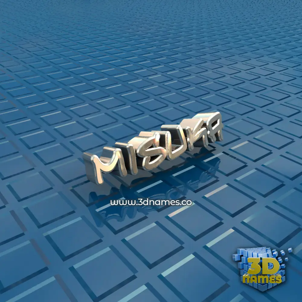 misuka in Blue Bling style - 3D name wallpaper