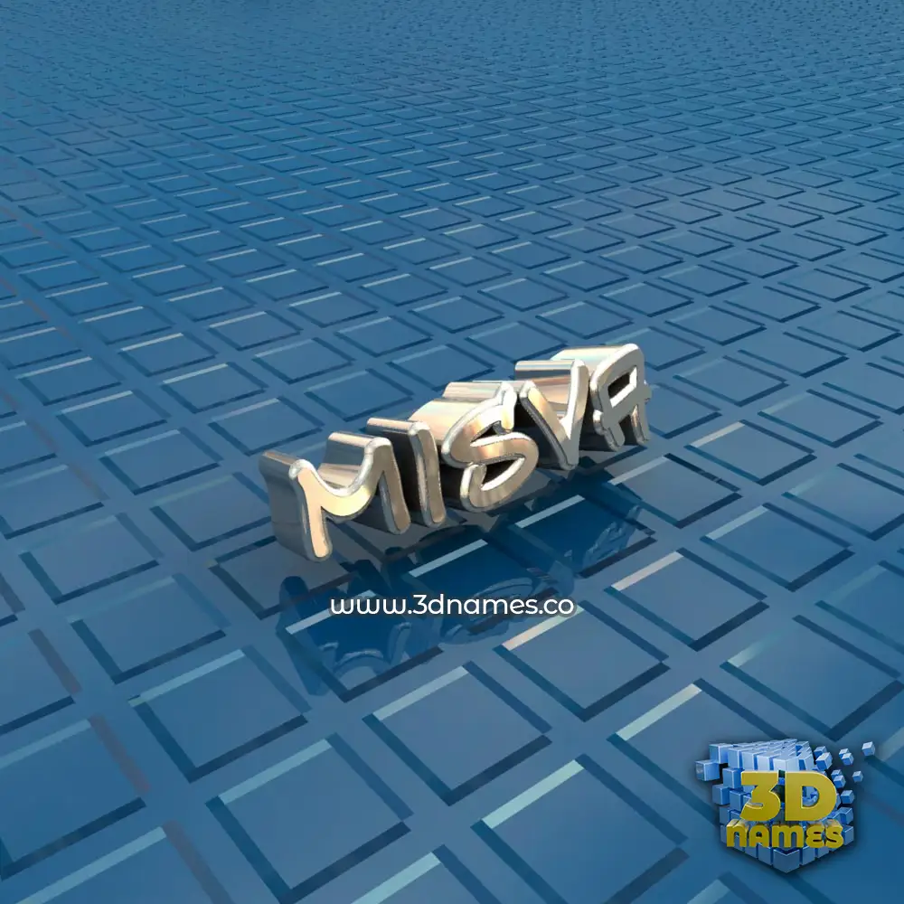 misva in Blue Bling style - 3D name wallpaper