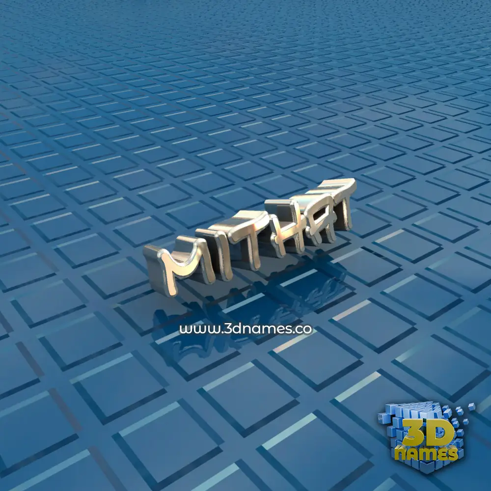 mithat in Blue Bling style - 3D name wallpaper