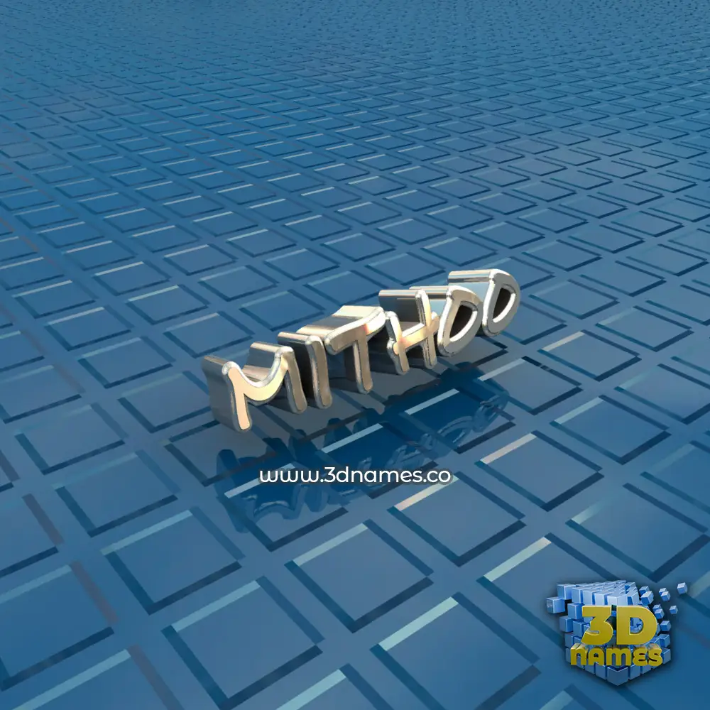 mithoo in Blue Bling style - 3D name wallpaper