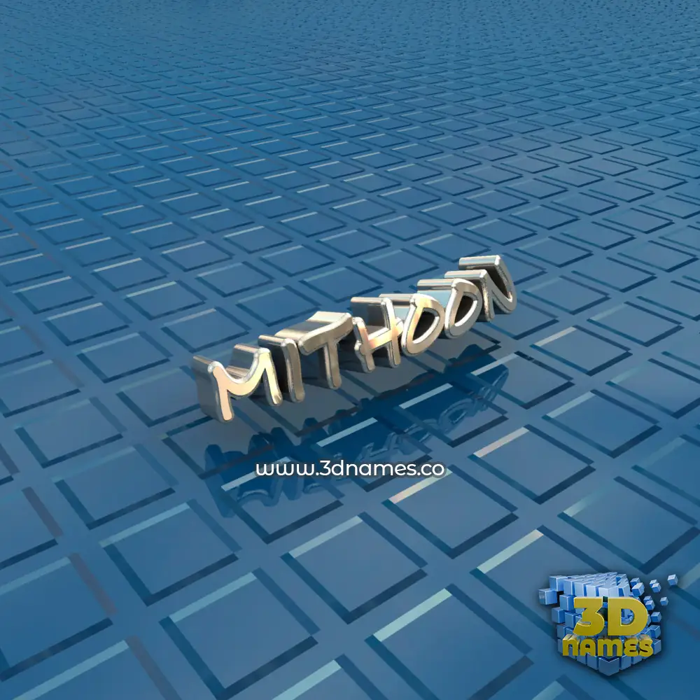 mithoon in Blue Bling style - 3D name wallpaper