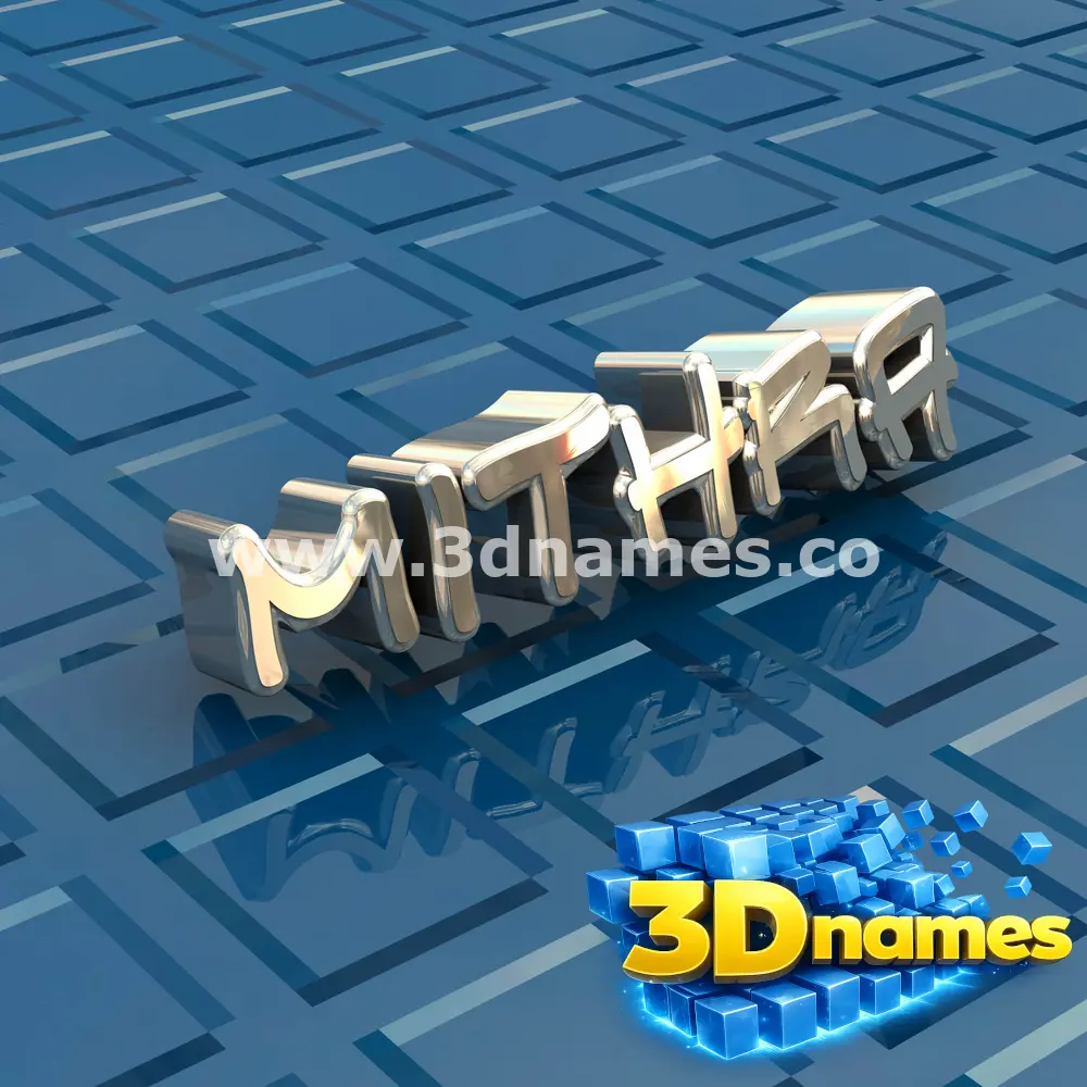 mithra in Blue Bling style - 3D name wallpaper