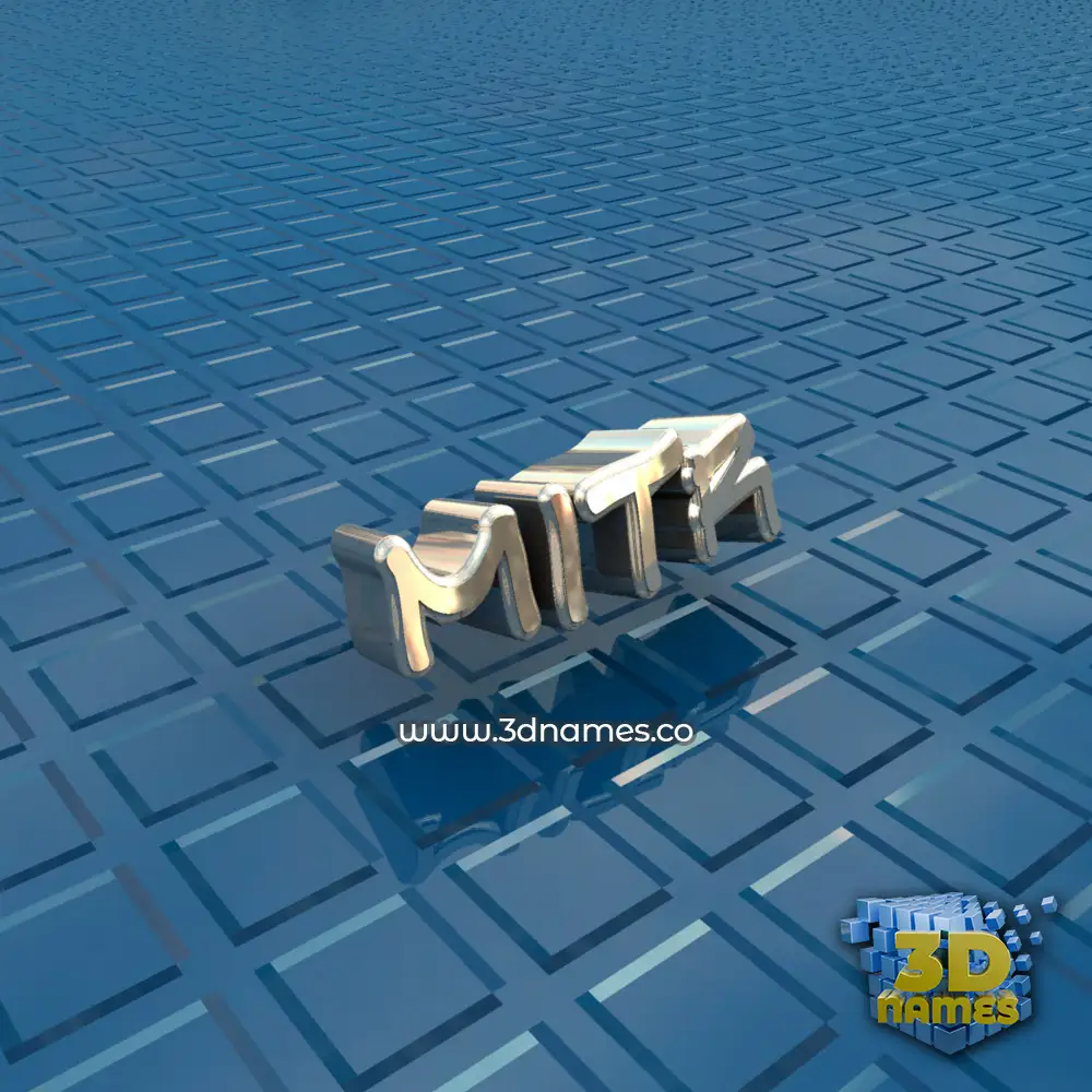 mitr in Blue Bling style - 3D name wallpaper