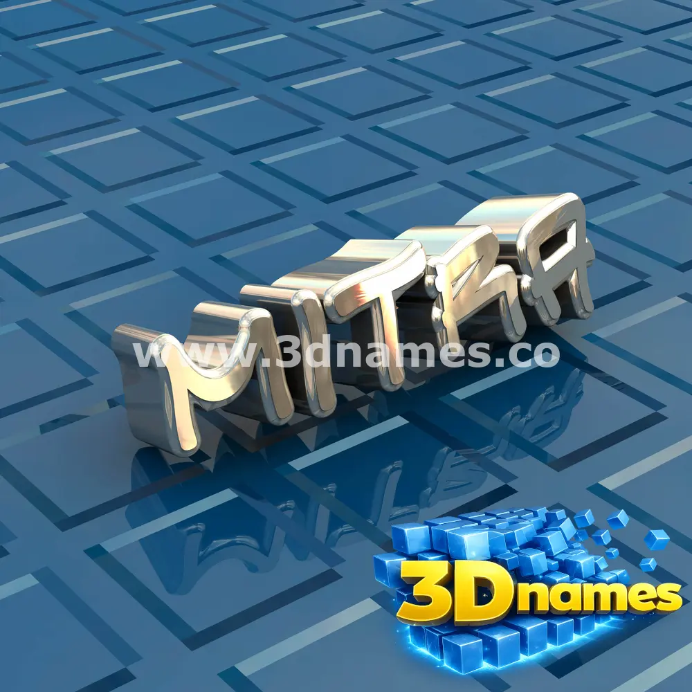 mitra in Blue Bling style - 3D name wallpaper