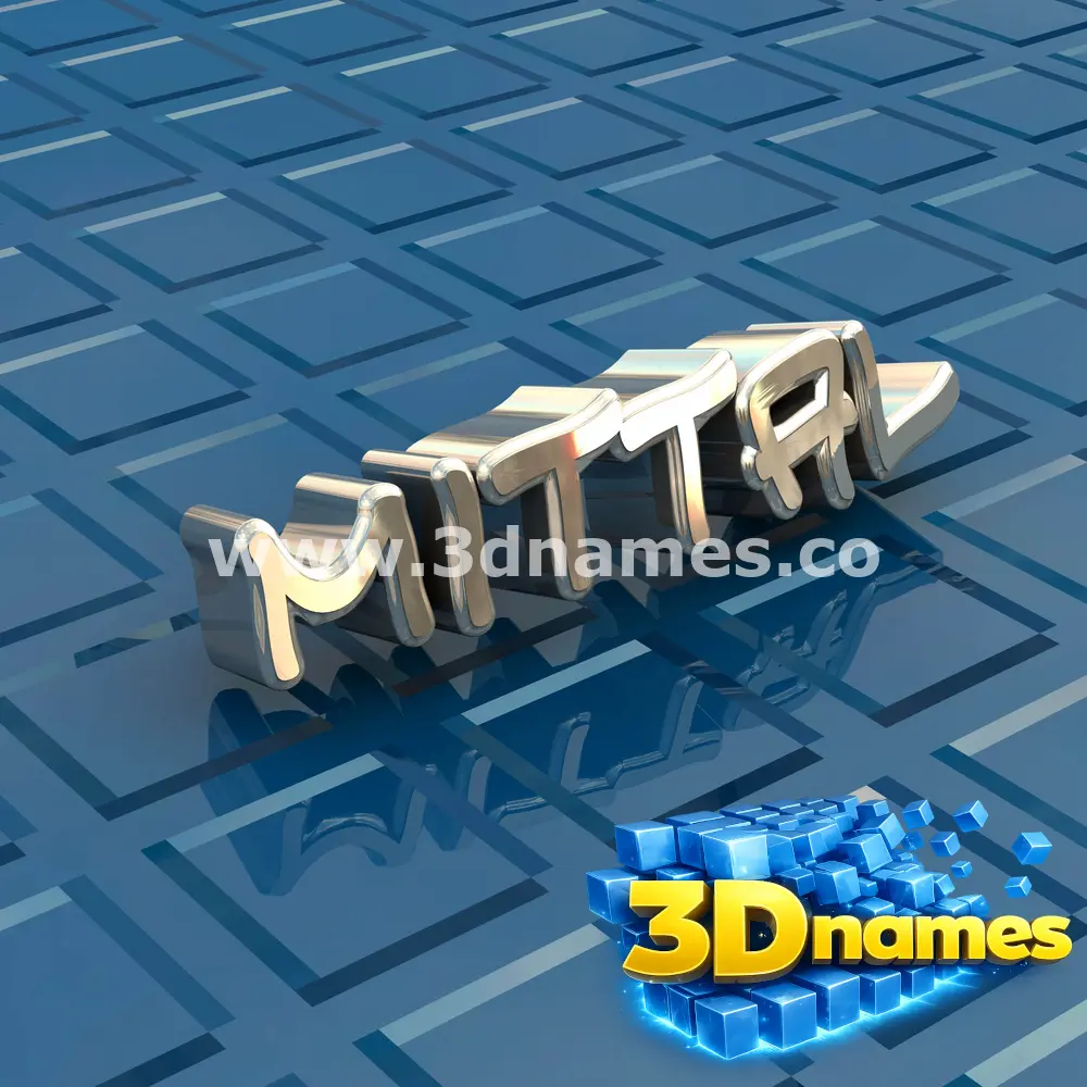 mittal in Blue Bling style - 3D name wallpaper