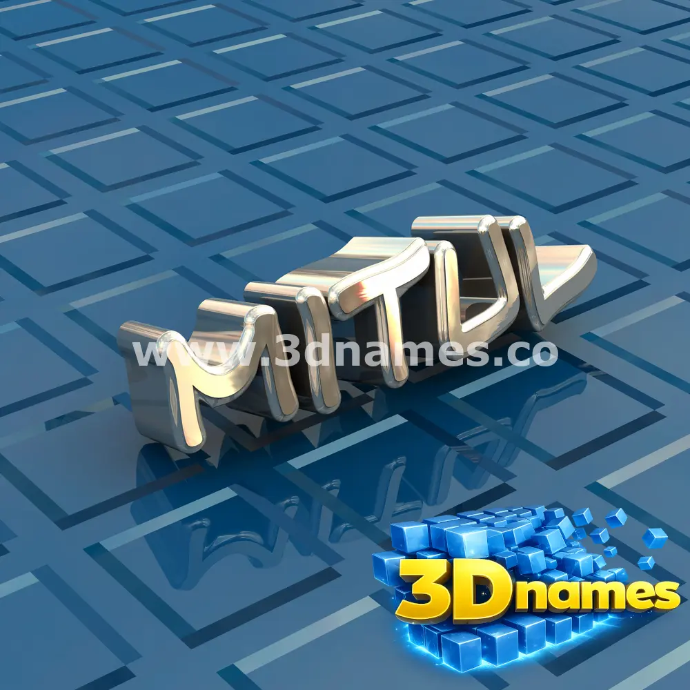 mitul in Blue Bling style - 3D name wallpaper