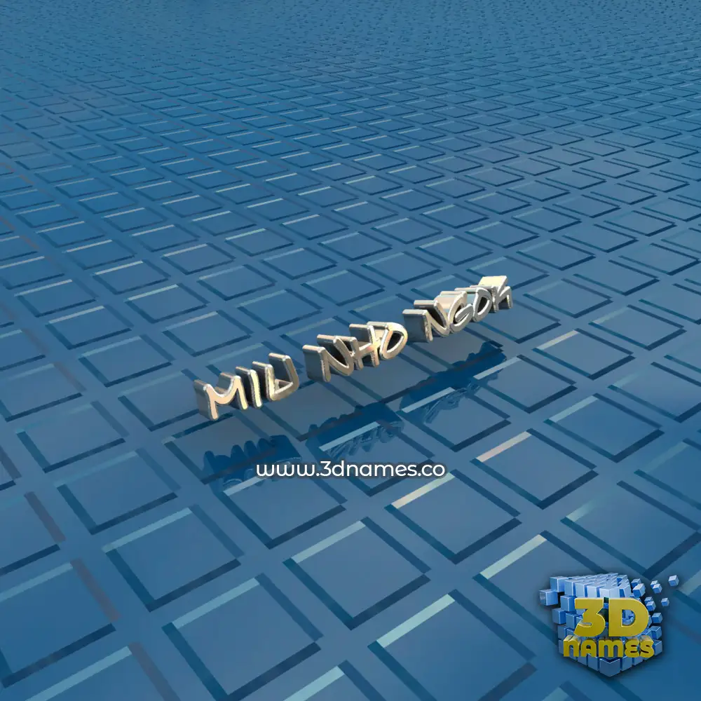 miu nho ngok in Blue Bling style - 3D name wallpaper