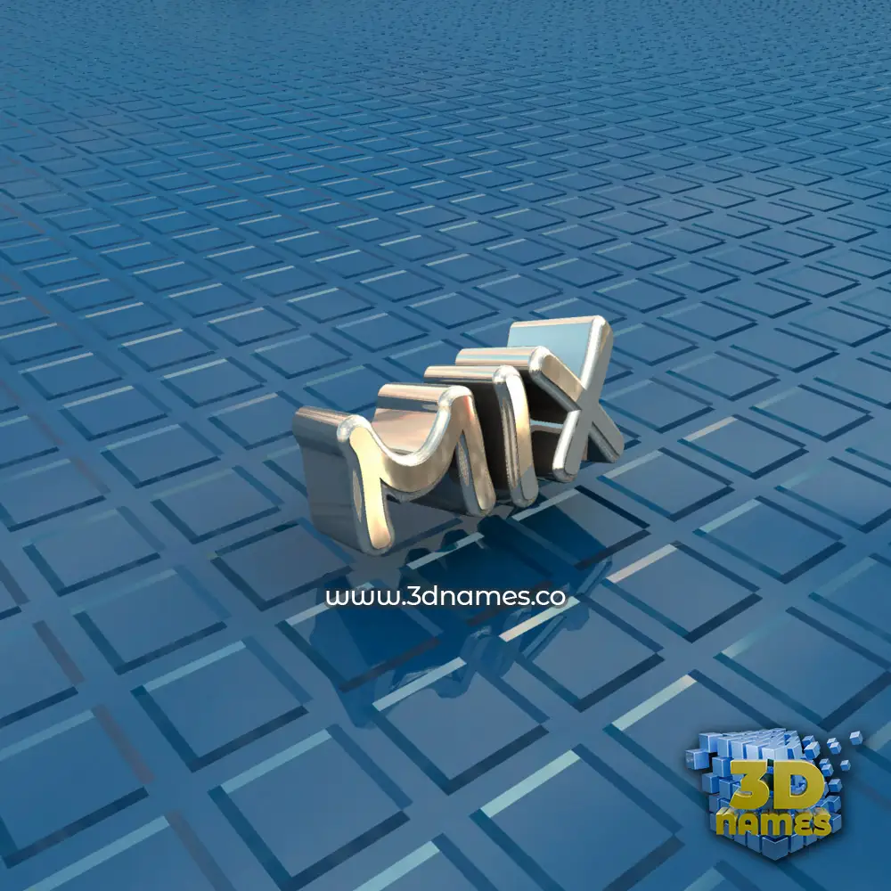 mix in Blue Bling style - 3D name wallpaper