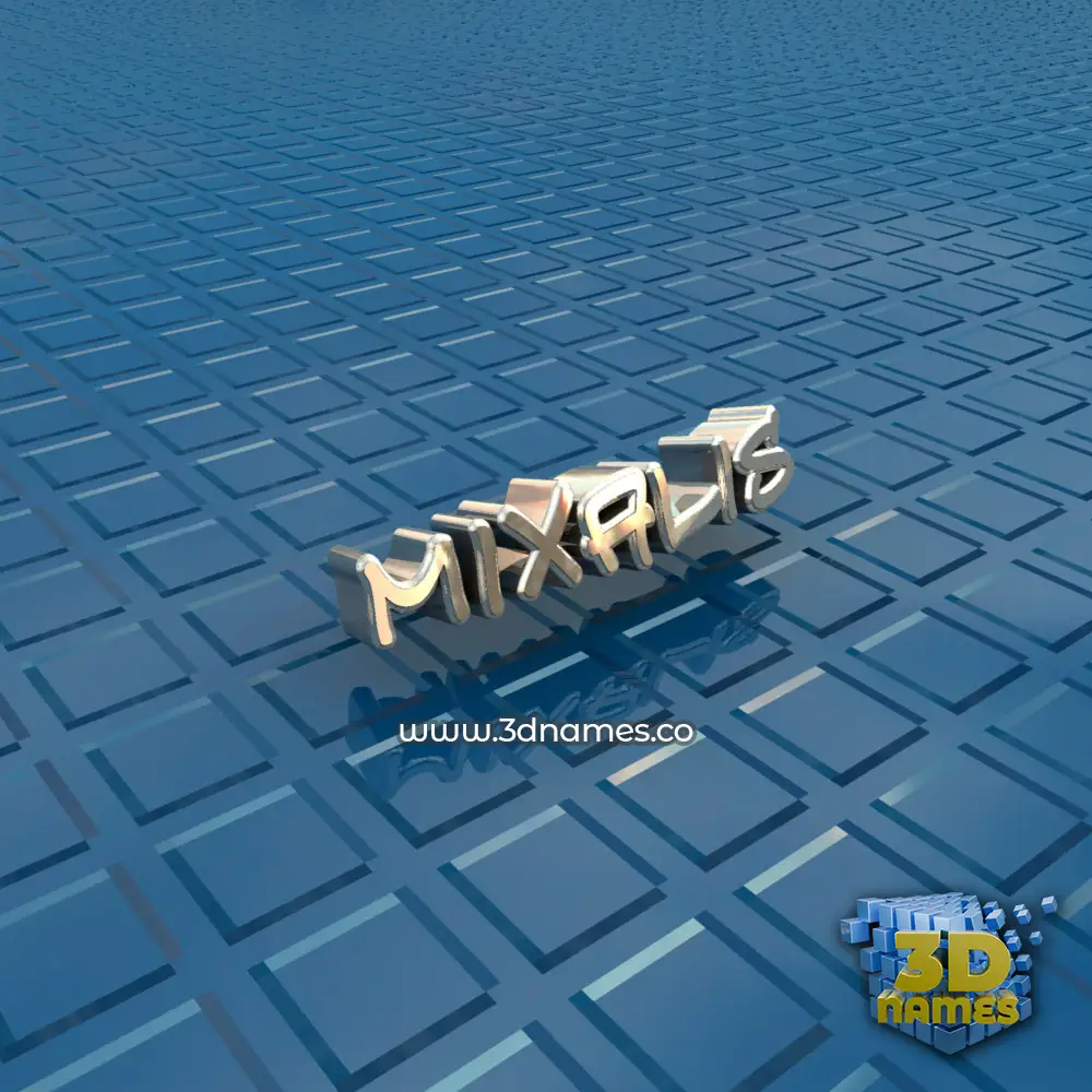 mixalis in Blue Bling style - 3D name wallpaper