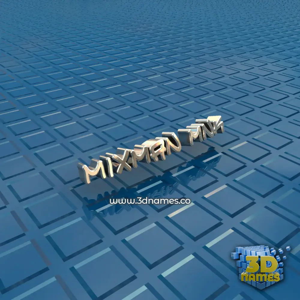 mixman mnk in Blue Bling style - 3D name wallpaper