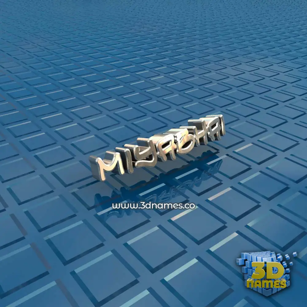 miyabhai in Blue Bling style - 3D name wallpaper