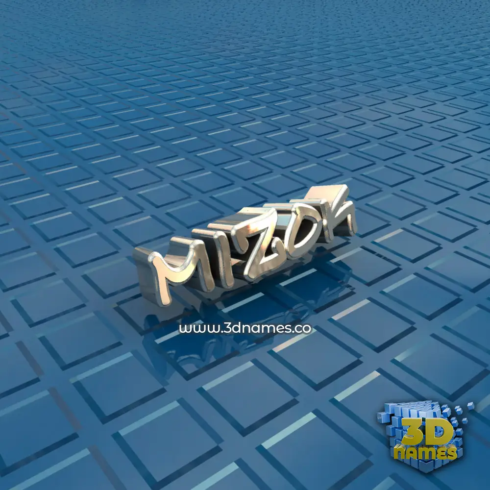 mizok in Blue Bling style - 3D name wallpaper