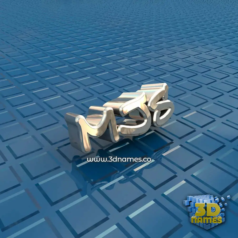 mjs in Blue Bling style - 3D name wallpaper