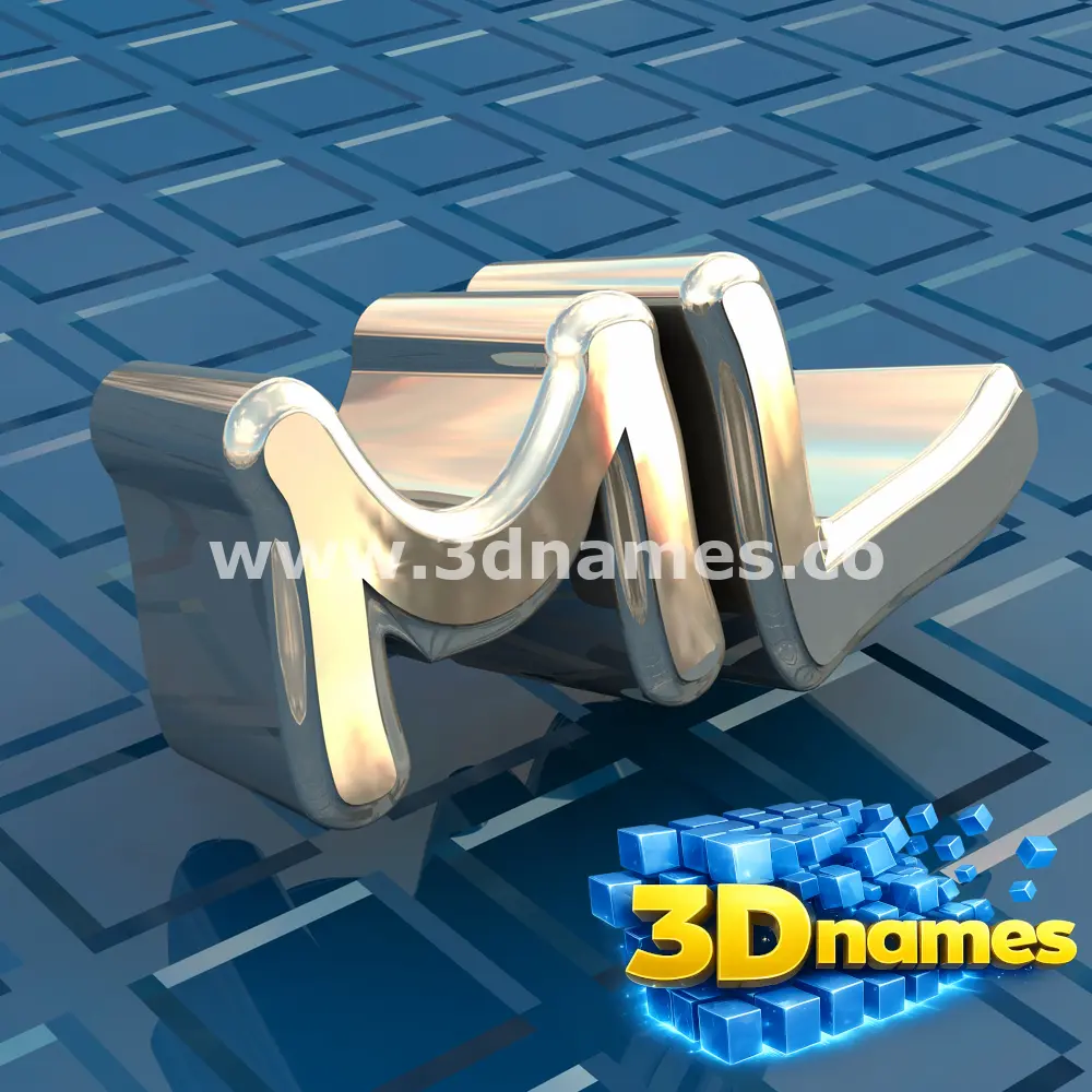 ml in Blue Bling style - 3D name wallpaper