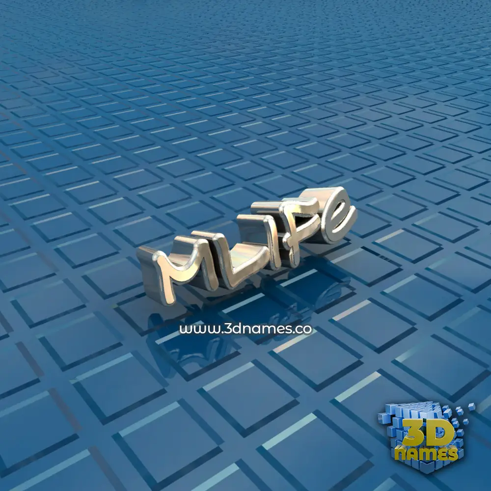 mlife in Blue Bling style - 3D name wallpaper