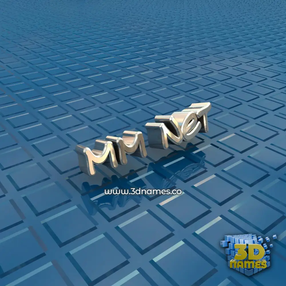mm net in Blue Bling style - 3D name wallpaper