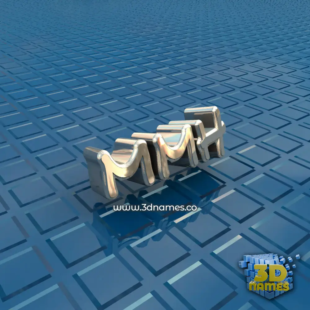 mmh in Blue Bling style - 3D name wallpaper