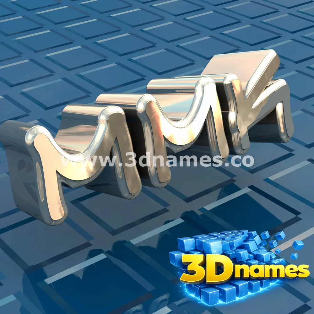 mmk in Blue Bling style - 3D name wallpaper