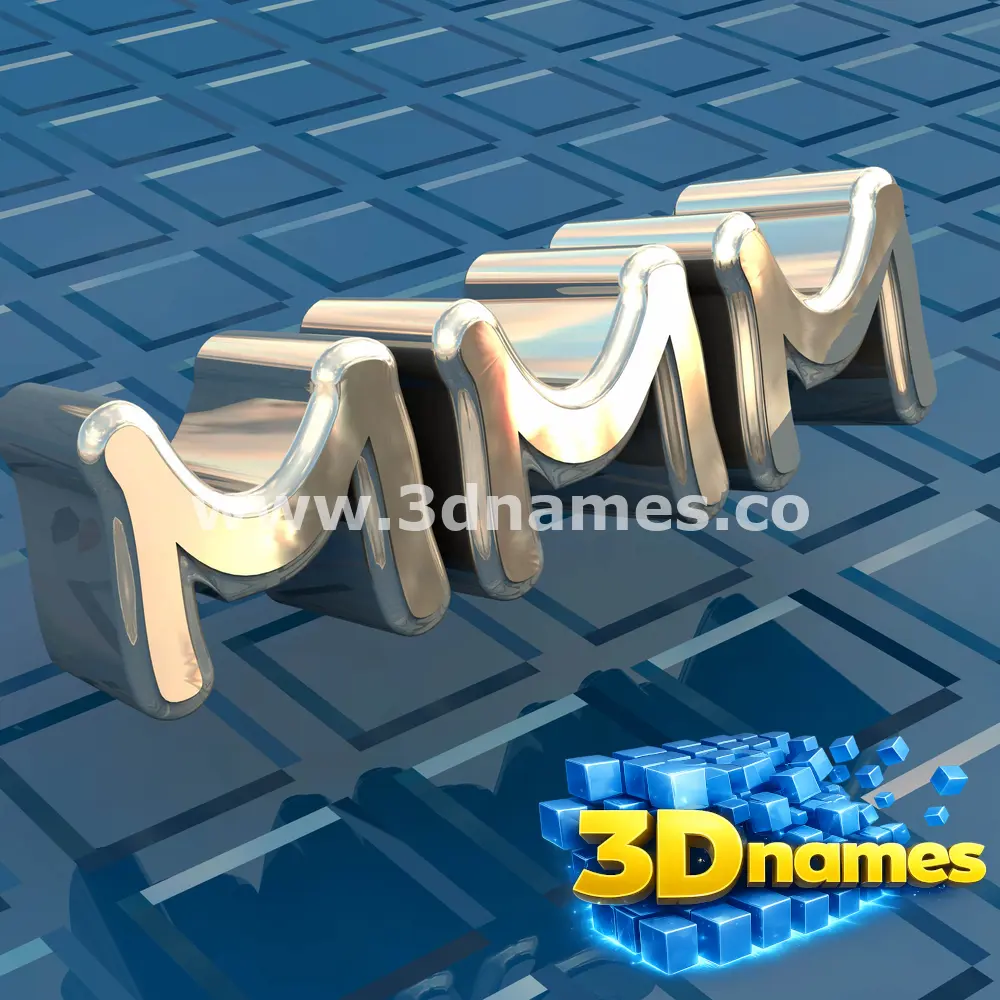 mmm in Blue Bling style - 3D name wallpaper