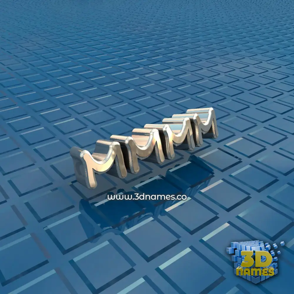 mmmm in Blue Bling style - 3D name wallpaper