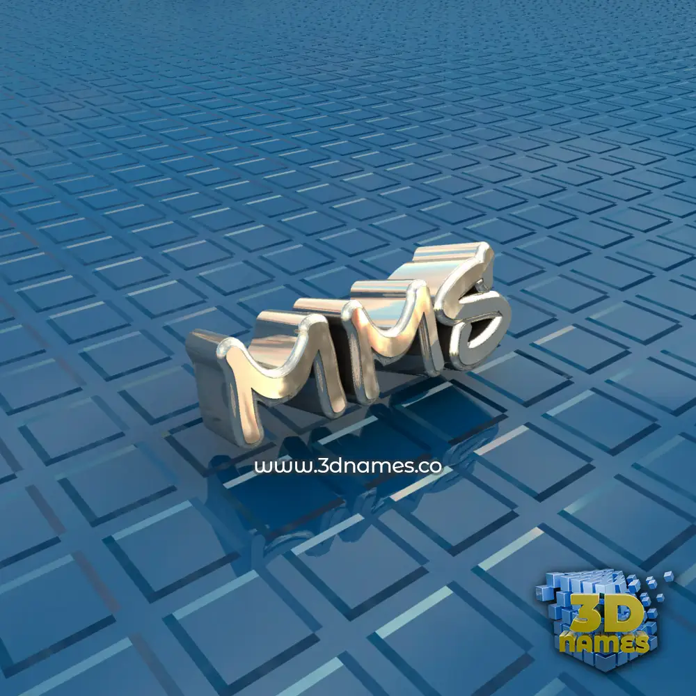 mms in Blue Bling style - 3D name wallpaper