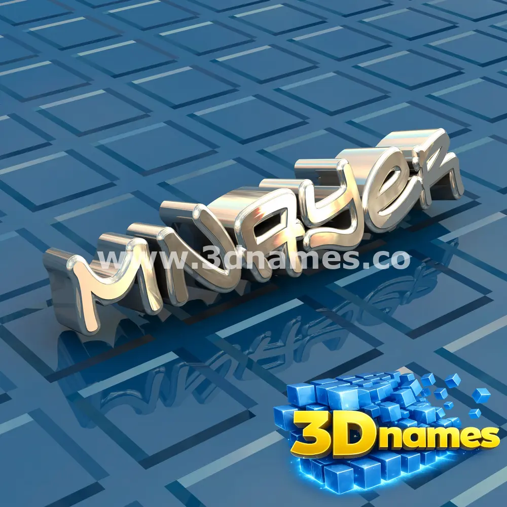 mnayer in Blue Bling style - 3D name wallpaper