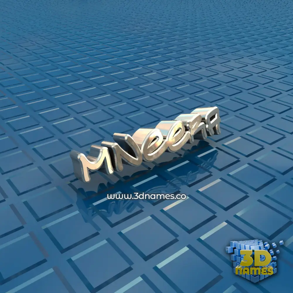 mneera in Blue Bling style - 3D name wallpaper