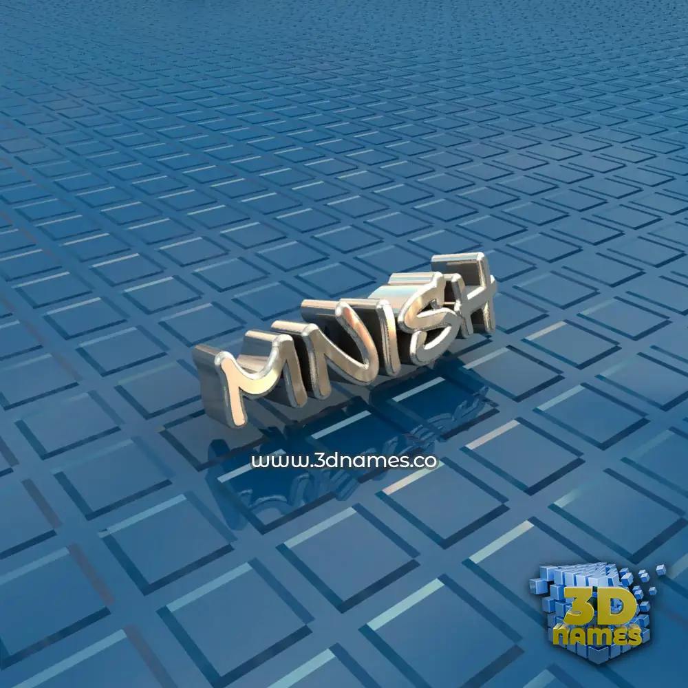 mnish in Blue Bling style - 3D name wallpaper