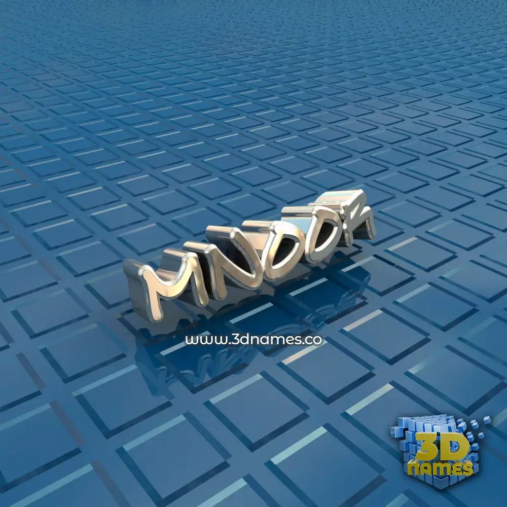 mnoor in Blue Bling style - 3D name wallpaper